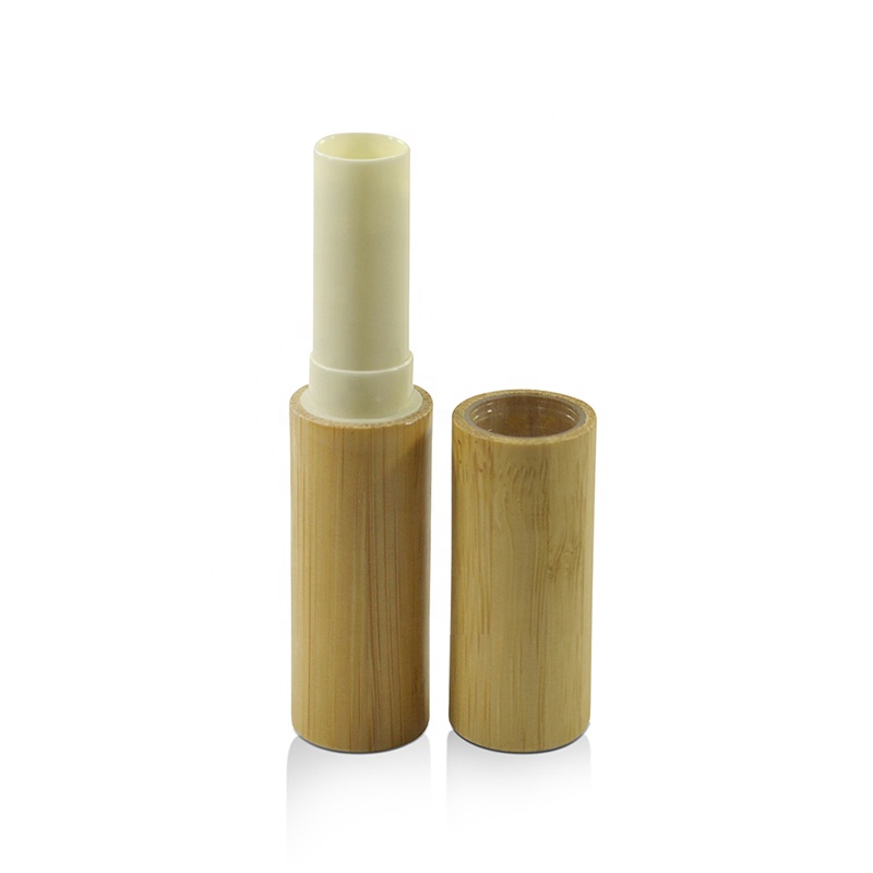 Empty cosmetic packaging 3ml 5ml bamboo lipstick tube with plastic inner