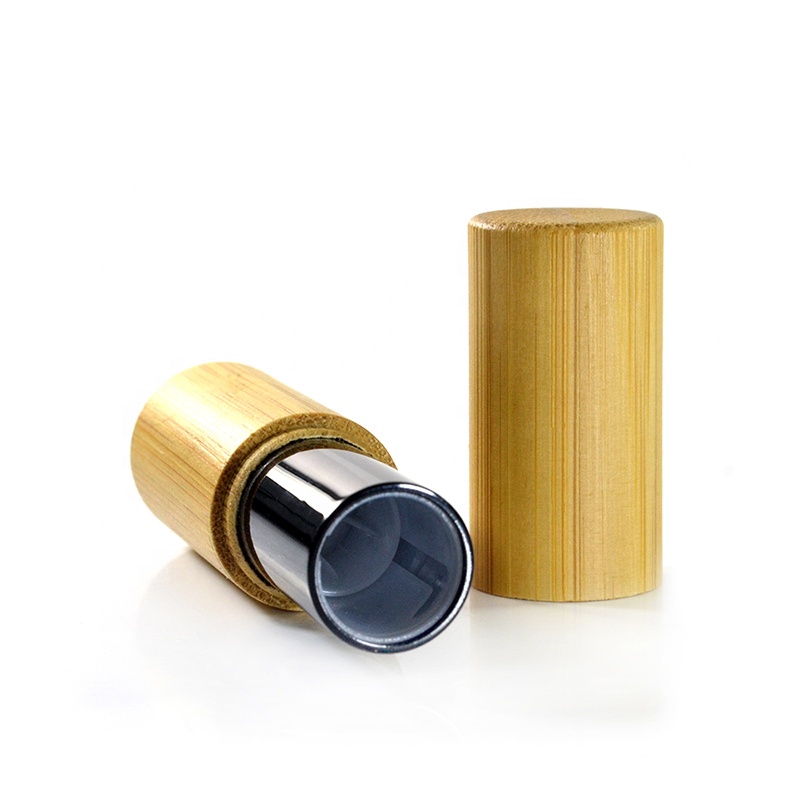 Empty cosmetic packaging 3ml 5ml bamboo lipstick tube with plastic inner