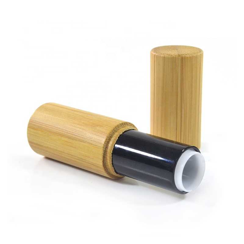 Empty cosmetic packaging 3ml 5ml bamboo lipstick tube with plastic inner