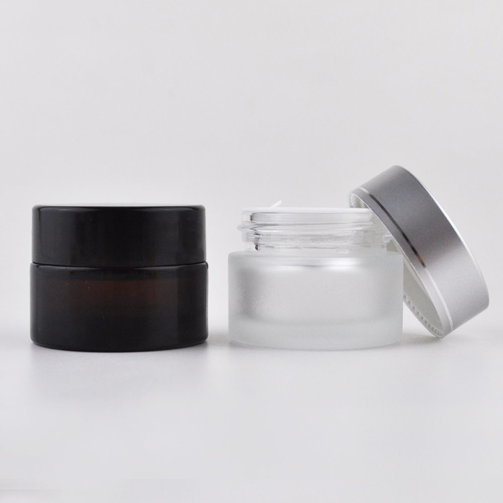 Empty cosmetic packaging 5g 10g 15g 20g 30g 50g 100g face cream frosted amber clear glass container jar eco friendly