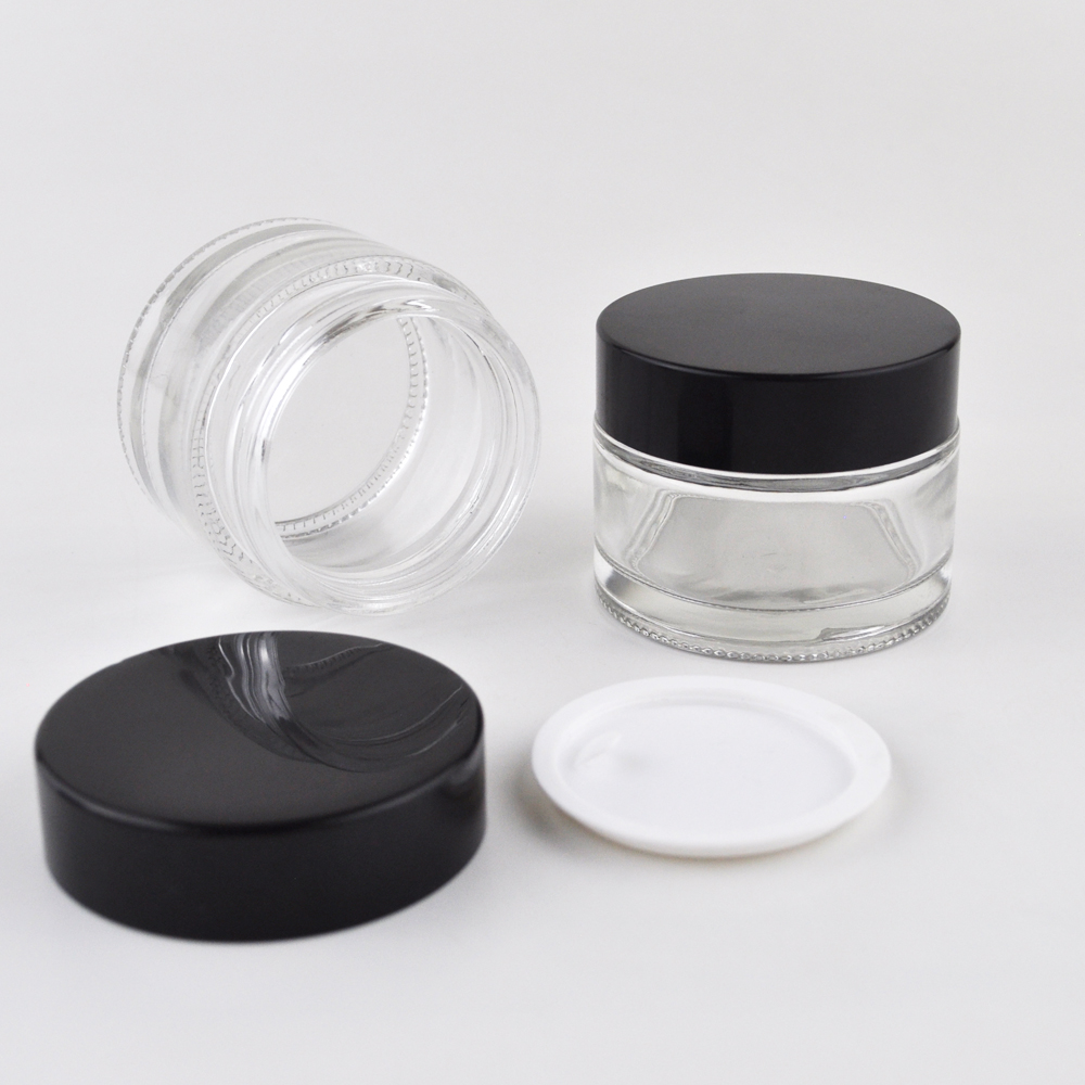 Empty cosmetic packaging 5g 10g 15g 20g 30g 50g 100g face cream frosted amber clear glass container jar eco friendly