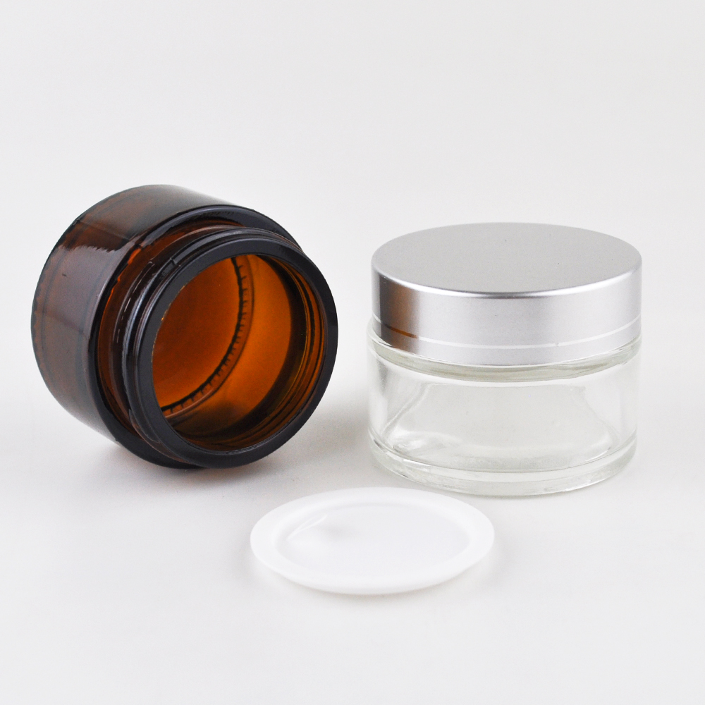 Empty cosmetic packaging 5g 10g 15g 20g 30g 50g 100g face cream frosted amber clear glass container jar eco friendly