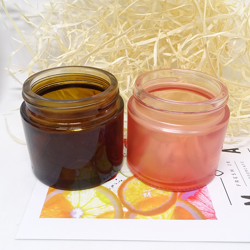Empty cosmetic packaging face cream container black screw lid round 50g 50ml black glass jar