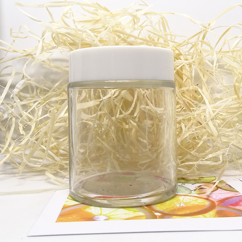 Empty cosmetic packaging face cream screw lid round 100g 100ml transparent and clear frosted glass jar