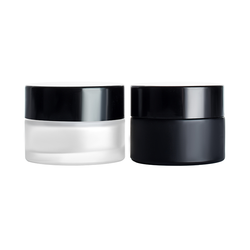 Empty cosmetic packing clear amber green black 5ml 10ml 30ml 50ml frosted face eye cream candle glass jar with aluminum lid