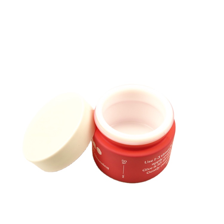 Empty cosmetic skin care cream matte pink white porcelain ceramic glass jar 15 20 30 50 100 ml gram glass jar makeup for cream