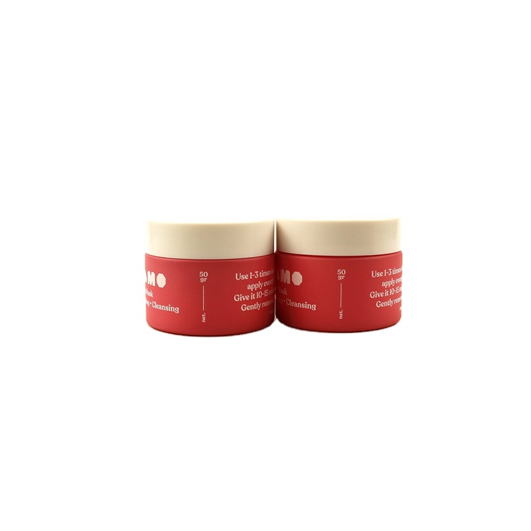 Empty cosmetic skin care cream matte pink white porcelain ceramic glass jar 15 20 30 50 100 ml gram glass jar makeup for cream