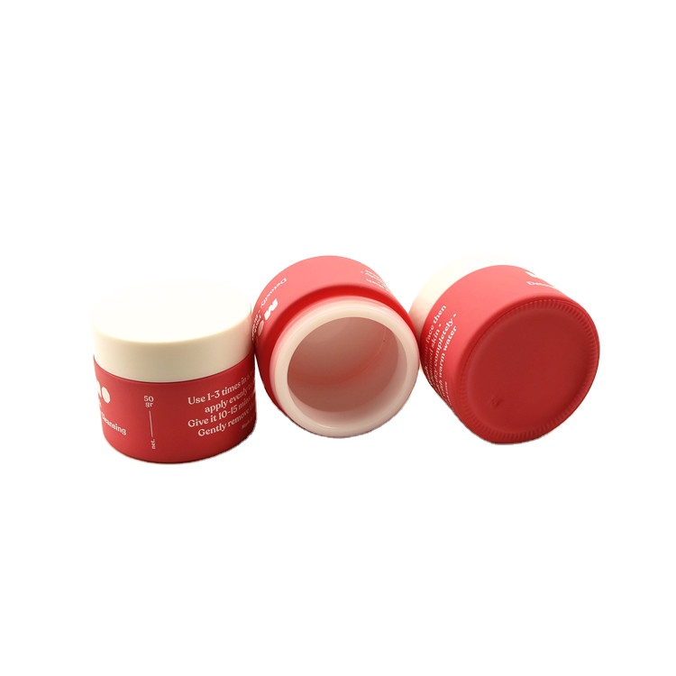 Empty cosmetic skin care cream matte pink white porcelain ceramic glass jar 15 20 30 50 100 ml gram glass jar makeup for cream