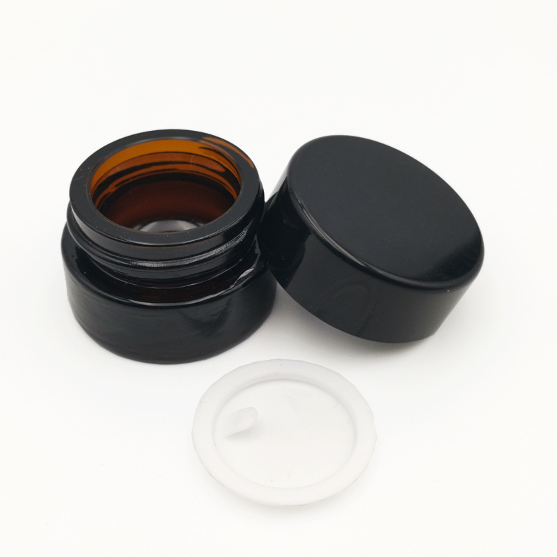 Empty cosmetics packing frosted amber glass jar 30ml 50ml Glass Cream Jar For Skincare Jar