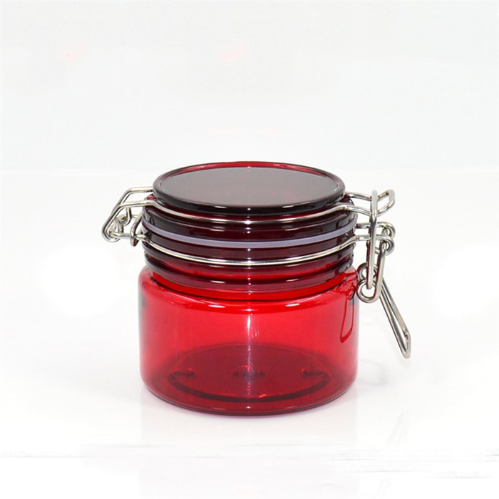 Empty custom clear cookie jar plastic