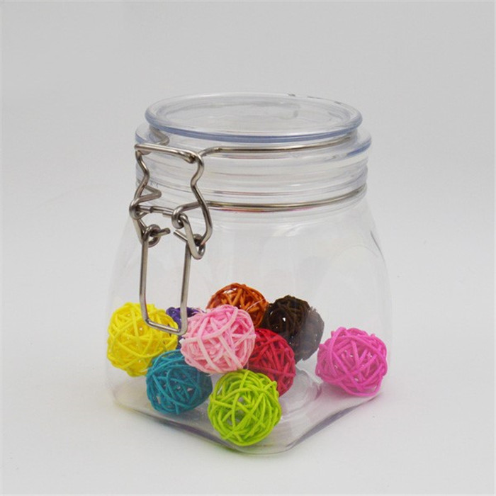 Empty custom clear cookie jar plastic