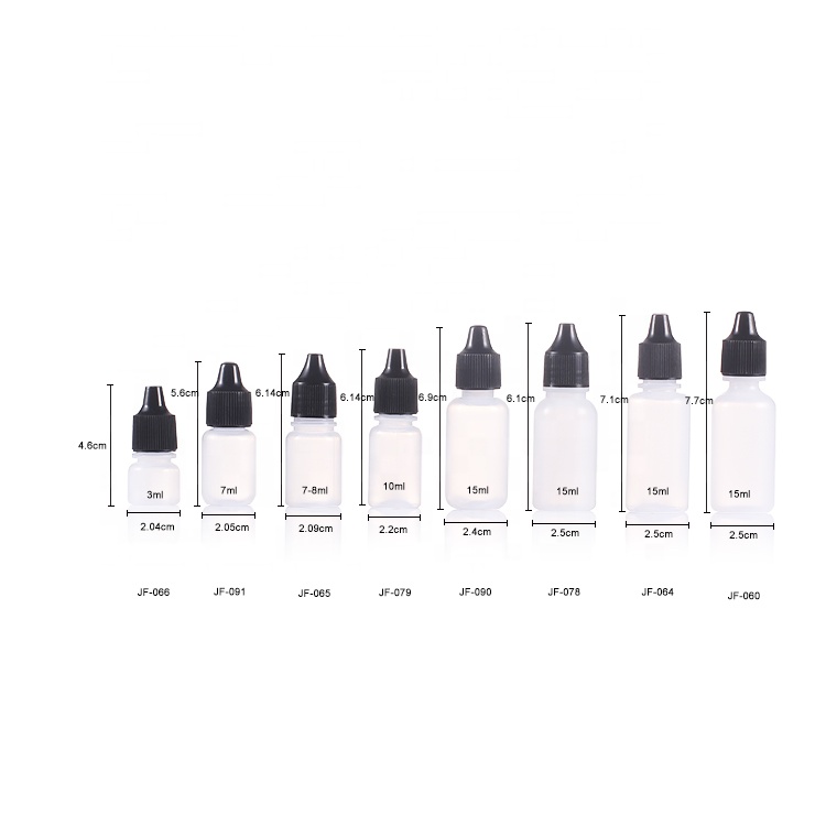 Empty custom label ldpe 7ml 10ml 15ml 20 ml 30ml 35ml 60ml eye drop Plastic Dropper Bottles with tip