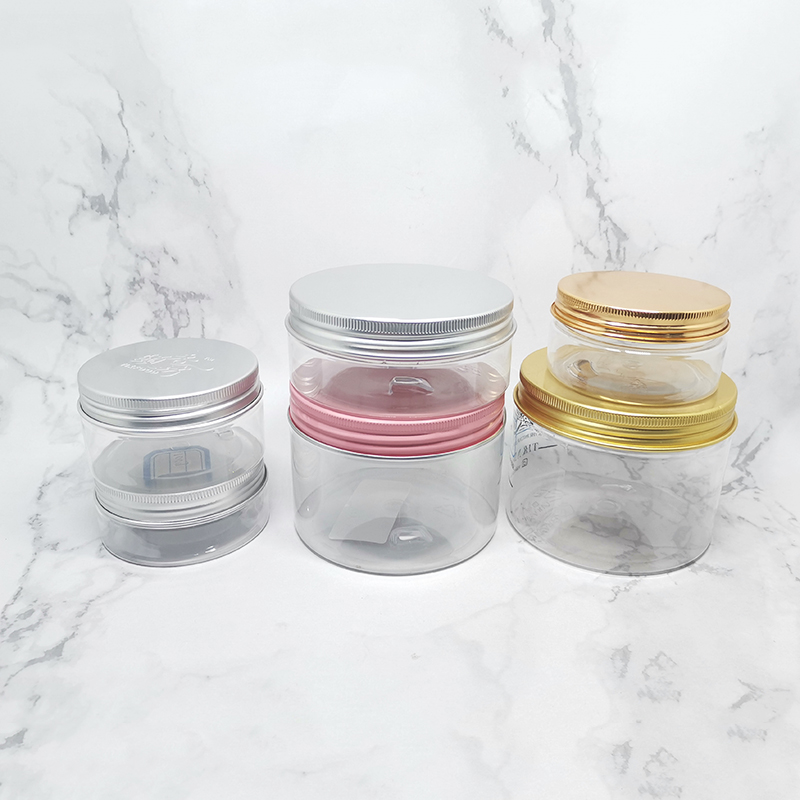Empty custom logo hair product packaging 2oz pet jar for face masks mud container