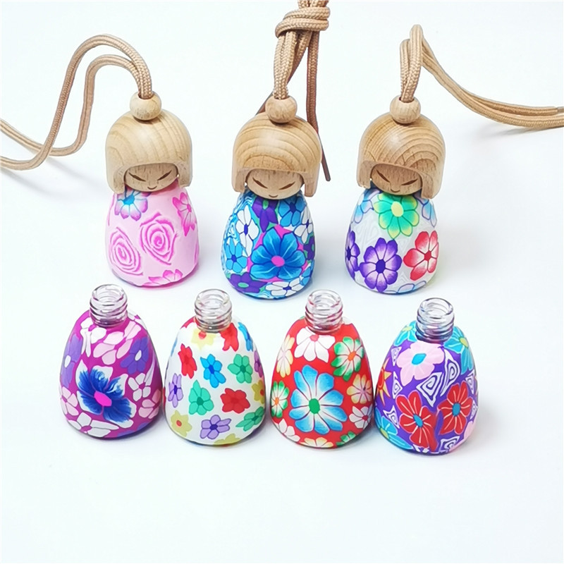 Empty cute doll 10ml car hanging essential oil air freshener perfume bottle 10ml