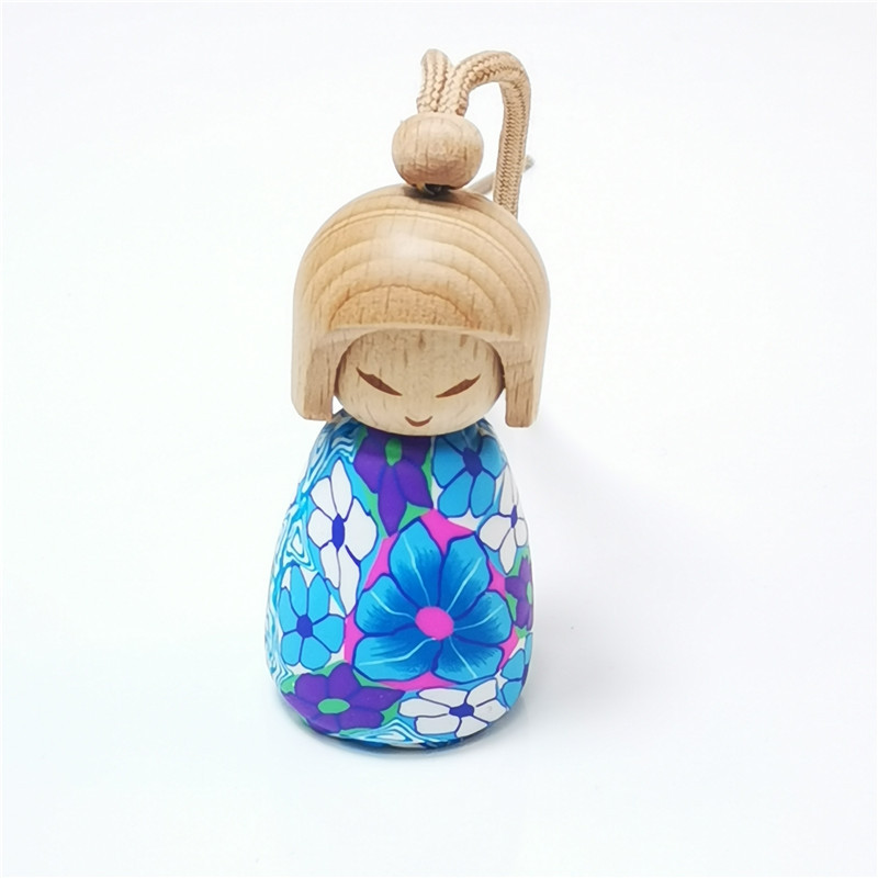 Empty cute doll 10ml car hanging essential oil air freshener perfume bottle Perfume Diffuser Bottle With Wooden Cap