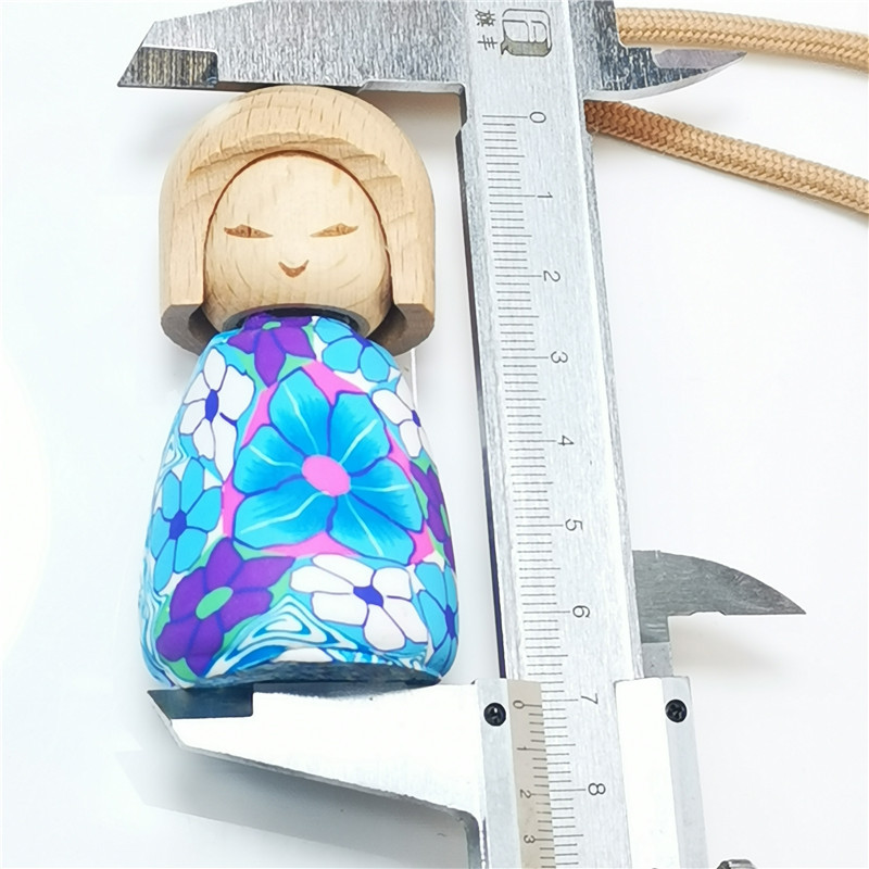 Empty cute doll 10ml car hanging essential oil air freshener perfume bottle Perfume Diffuser Bottle With Wooden Cap