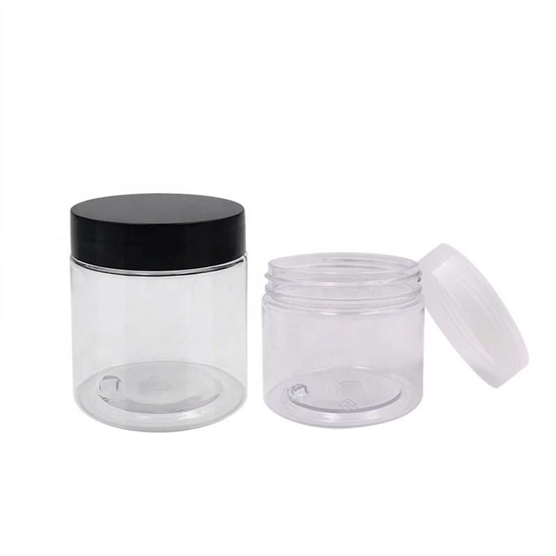 Empty cylinder 30g 50g 100g 120ml 150g 200g 250g Clear PET plastic jars for food storage powder