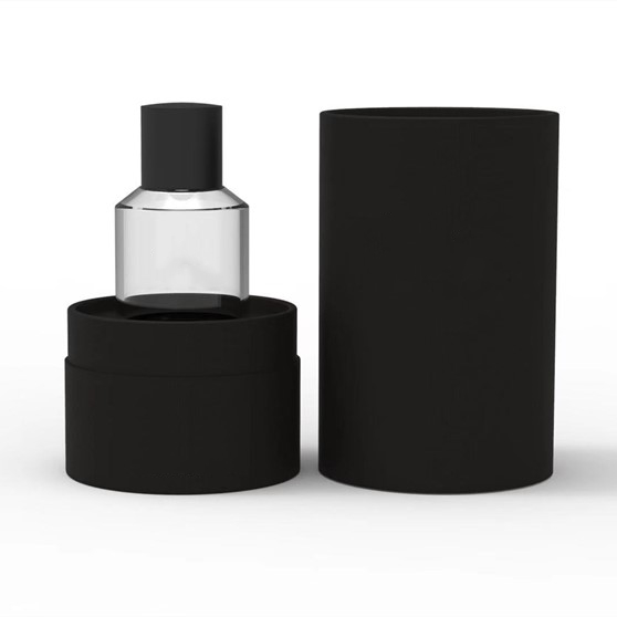 Empty designed high quality wholesale clear OEM cylinder glass perfume bottle with gift box