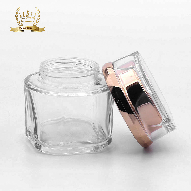 Empty double wall cosmetic jar 100g container face cream glass jar