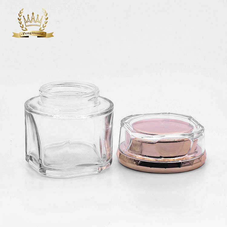 Empty double wall cosmetic jar 100g container face cream glass jar