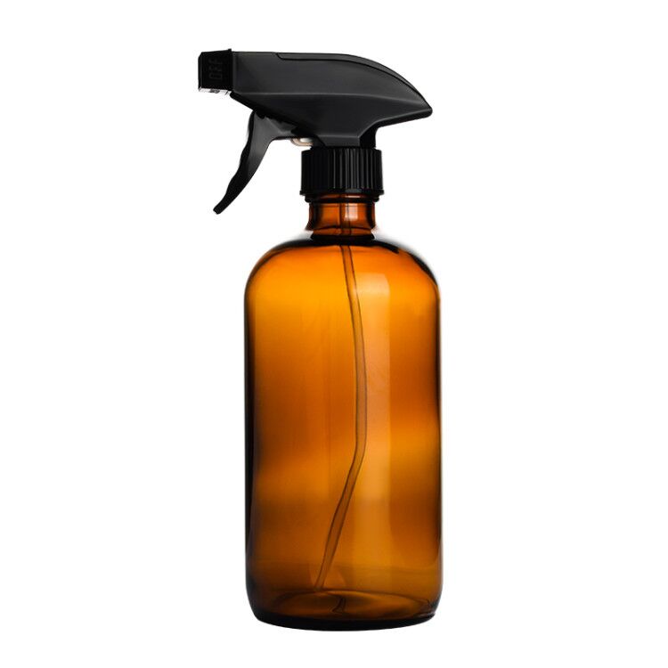 Empty essential oil Boston 8oz 16oz 250ml 500ml clear blue amber glass spray bottles