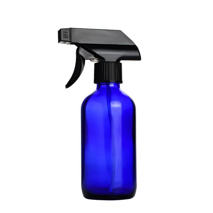 Empty essential oil Boston 8oz 16oz 250ml 500ml clear blue amber glass spray bottles