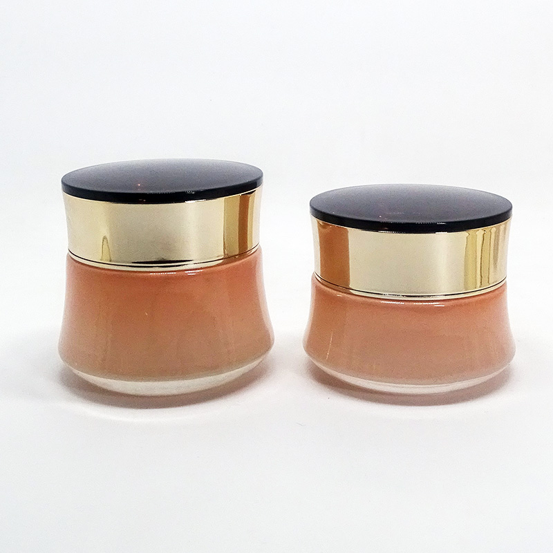 Empty face cream cosmetic packaging luxury thick bottom 50ml 50 gram gradient blue glass jar