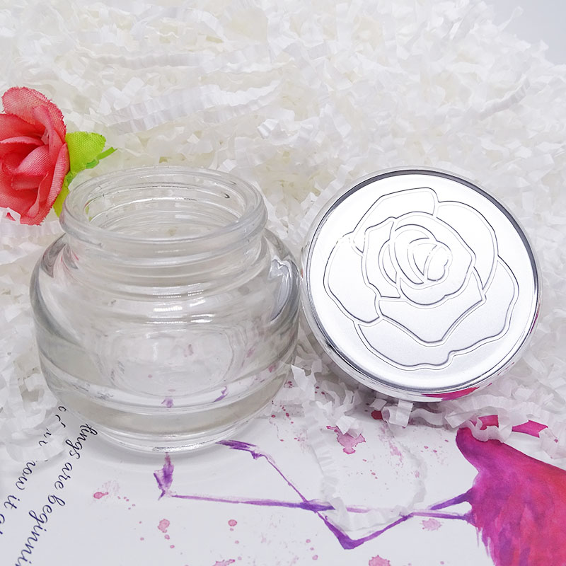 Empty face cream cosmetic packaging luxury thick bottom 50ml 50 gram gradient blue glass jar