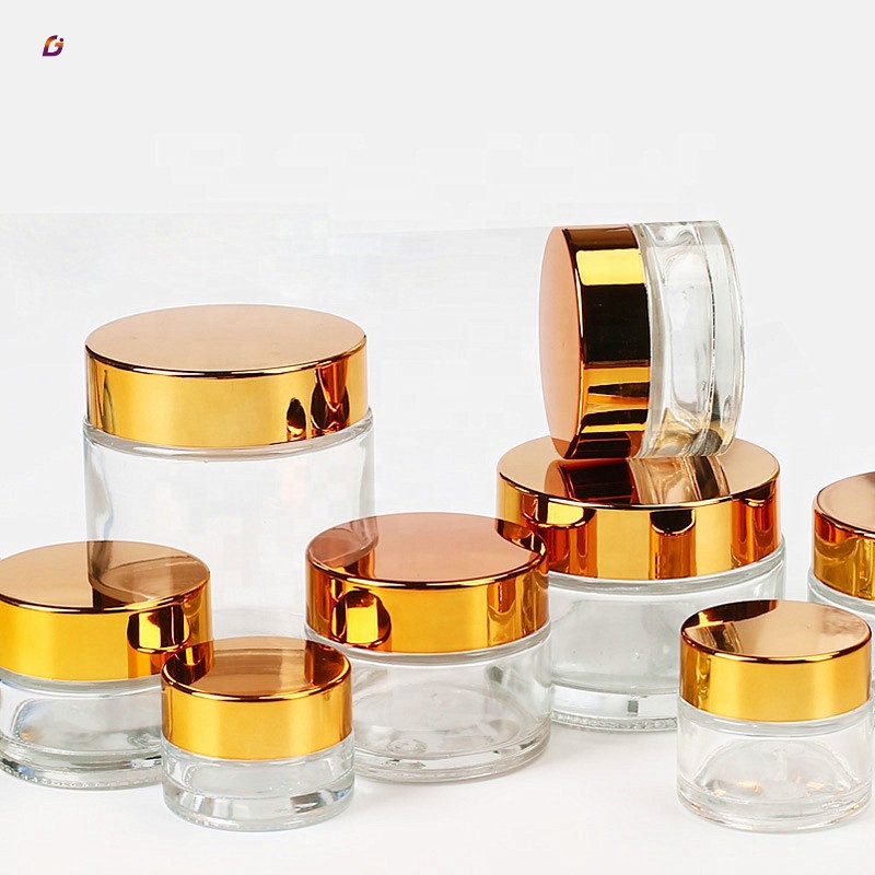 Empty face cream glass jar clear eye containers for cosmetics