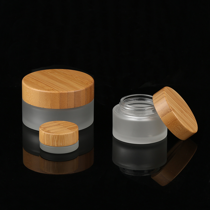 Empty face eye cream jar 3g 5g 15g 20g 30g 50g 60g 100g 150g 200g frosted cosmetic cream jar with bamboo lid