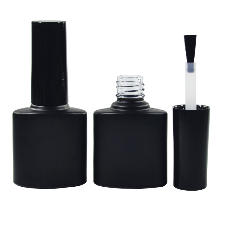 Empty fancy 7ml 9ml 11ml 15ml 17ml black clear golden colors nail polish glass bottle with brush cap