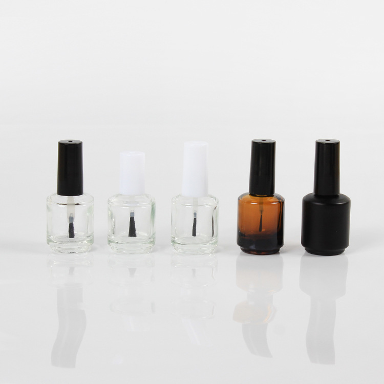 Empty fancy custom uv gel round glass 15ml nail polish bottle