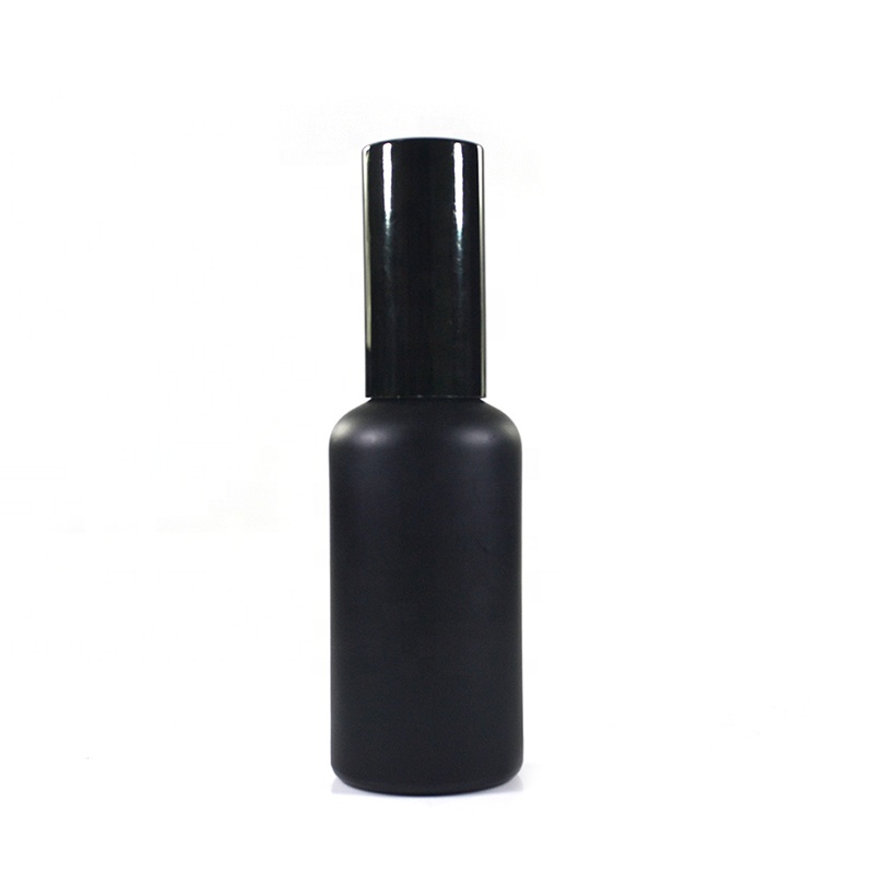 Empty fine mist serum perfume packaging 30ml 50ml 100ml matte black glass spray bottle