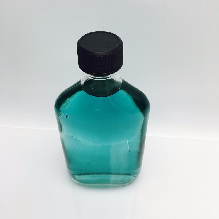 Empty flask bottle 200ml flat glass cold brew coffee juice bottle with screw lid