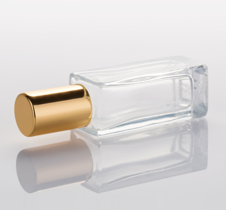 Empty flat square clear glass 30ml 50ml 100ml crimp perfume bottle