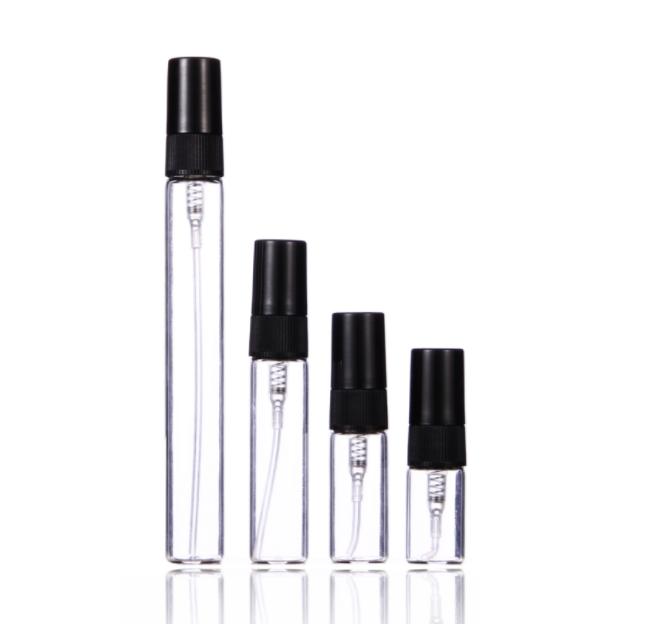 Empty flat square clear glass 30ml 50ml 100ml crimp perfume bottle