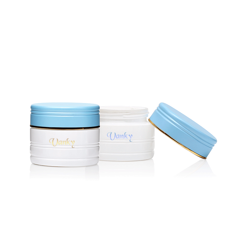 Empty frosted 30g 100g glass bottle with bamboo cap jar