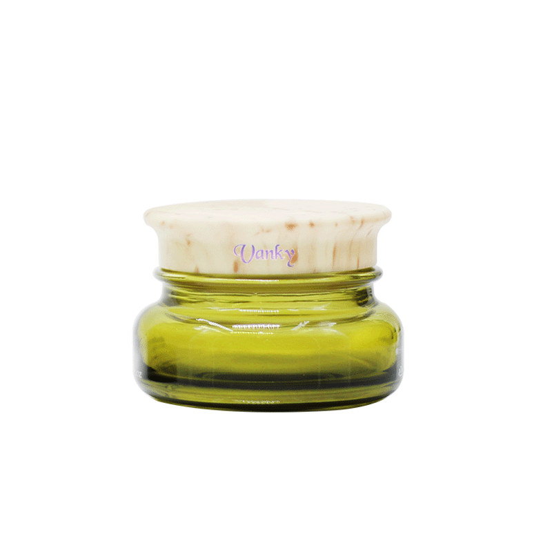 Empty frosted 30g 100g glass bottle with bamboo cap jar