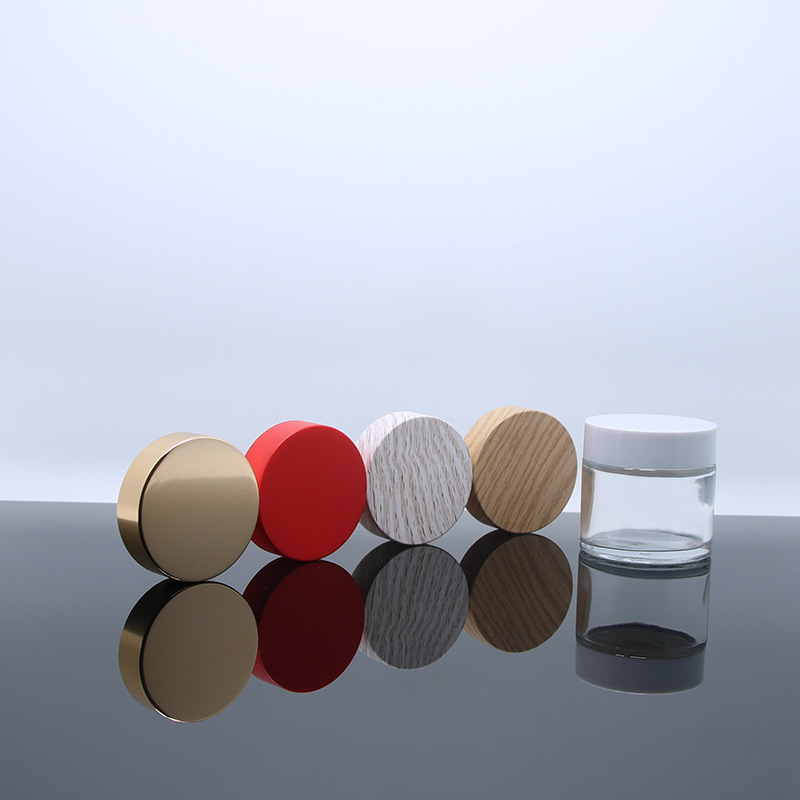 Empty frosted double wall cosmetic cream packaging glass jar set