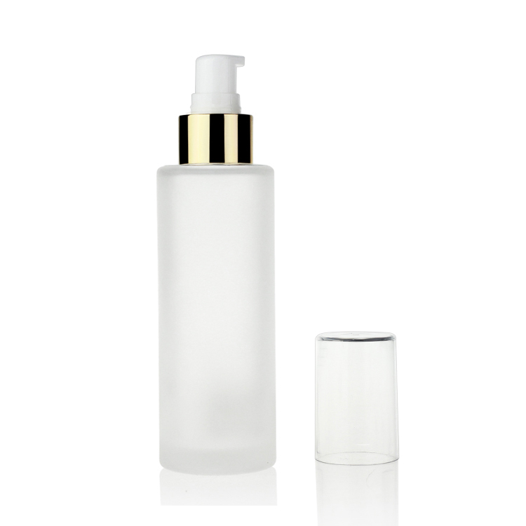 Empty frosted glass spray pump bottle 50ml for skin care cream cosmetic packaging pump pressure spray bottle lotion bottle glass