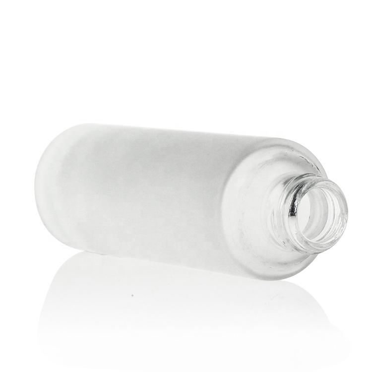 Empty frosted glass spray pump bottle 50ml for skin care cream cosmetic packaging pump pressure spray bottle lotion bottle glass