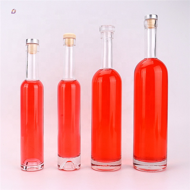 Empty frosted gold top clear glass wine cooler holder bottle 375ml 500ml 750ml