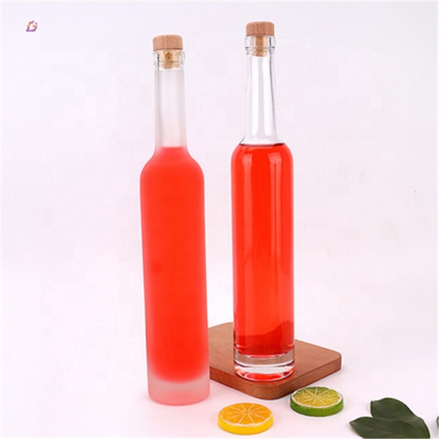 Empty frosted gold top clear glass wine cooler holder bottle 375ml 500ml 750ml