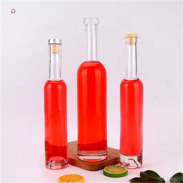 Empty frosted gold top clear glass wine cooler holder bottle 375ml 500ml 750ml