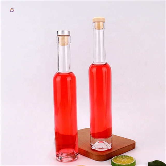 Empty frosted gold top clear glass wine cooler holder bottle 375ml 500ml 750ml