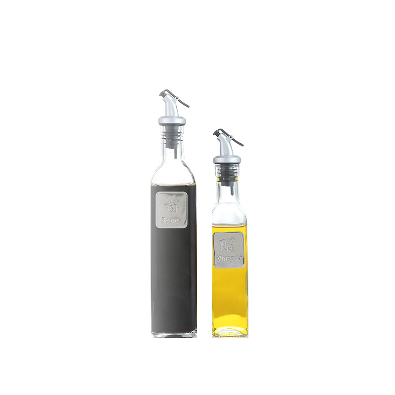 Empty glass Oil vinegar bottle spice jar