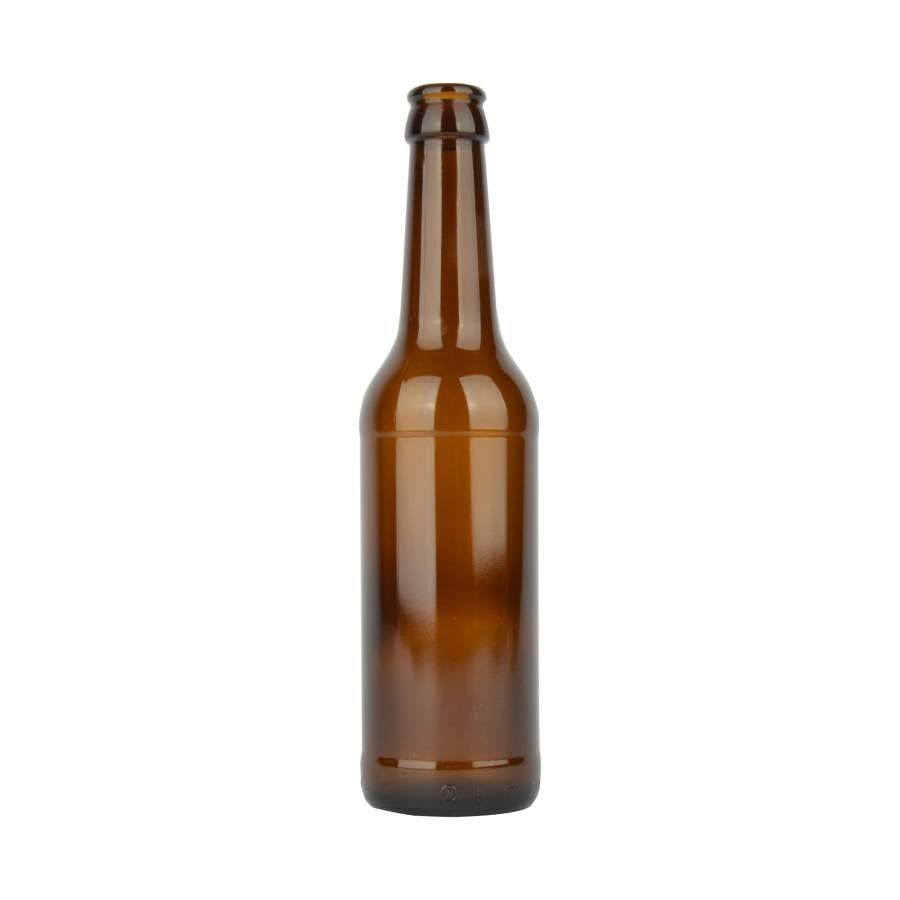 Empty glass beer bottle factory price 33cl 330ml 500ml 650ml with metal crown cap