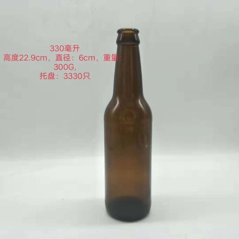 Empty glass beer bottle factory price 33cl 330ml 500ml 650ml with metal crown cap