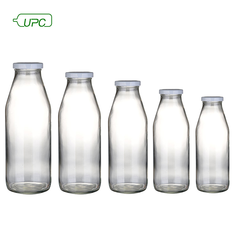 Empty glass food bottle 1 liter milk bottle