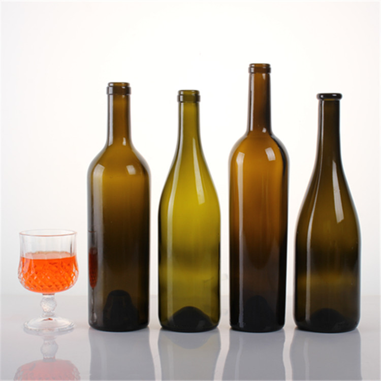 Empty glass liquor bottle packing 500ml 750ml glass wine bottle with cork cover